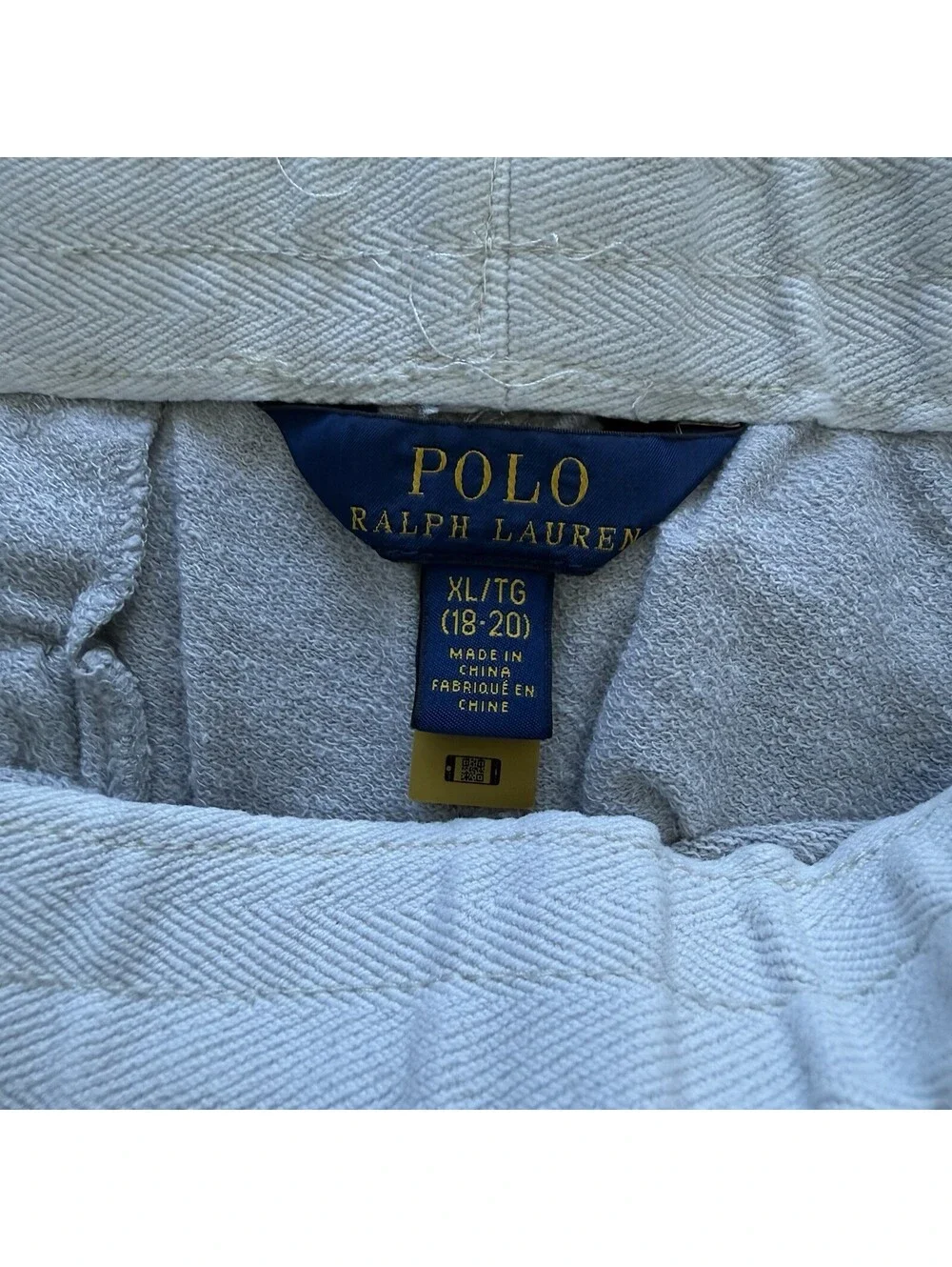 Polo Ralph Lauren Boys XL 18-20 Big Pony Sweat Shorts Gray Drawstring